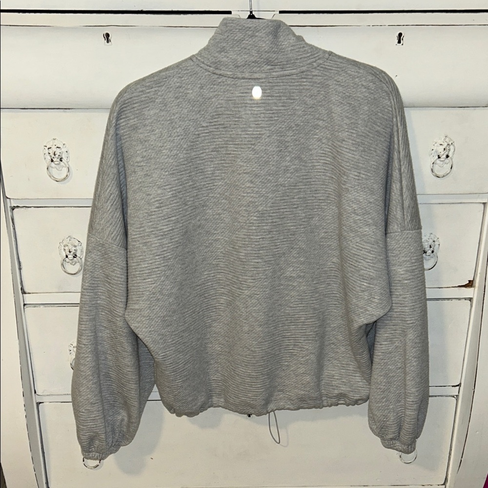 Balance Collection Women's Gray Textured Half-Zip Sweatshirt - Picture 6 of 8